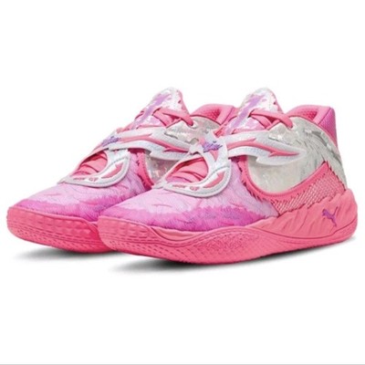 Puma MB.05 World Tour LaMelo Ball Pink Silver Men's Size 13 Sneaker 312129-01 
