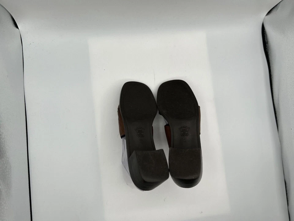 Zapatillas sin cordones Connie para mujer talla 7,5 con correas de cuero marrón cómodas Foto 4 de 4