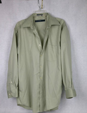 Perry Ellis Portfolio Green Dress Shirt Men's 16 32/33 Button Down Long Sleeve