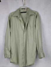 Perry Ellis Portfolio Green Dress Shirt Men's 16 32/33 Button Down Long Sleeve