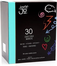 JumpOff Jo Liquid Chalk Markers, Reversible Chisel & Round Tip, 30 Colors