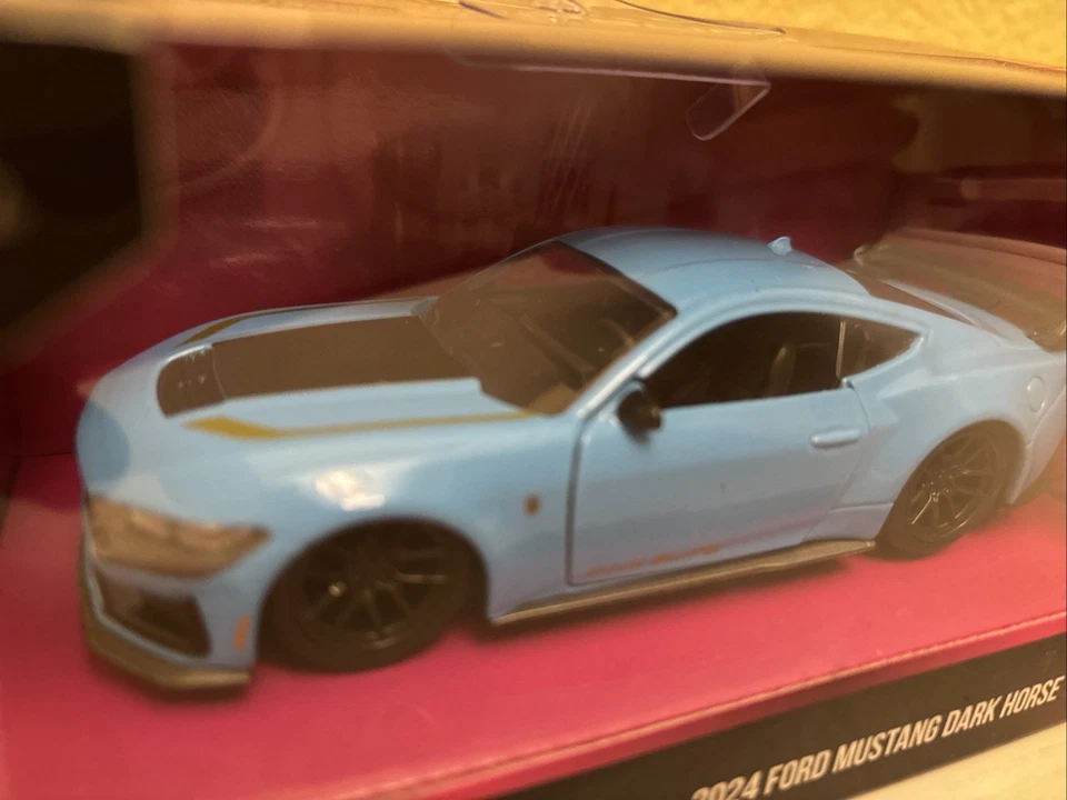 NEW 2025 Jada Toys Pink Slips 2024 Ford Mustang Dark Horse Blue 1:32 - Image 3 of 4