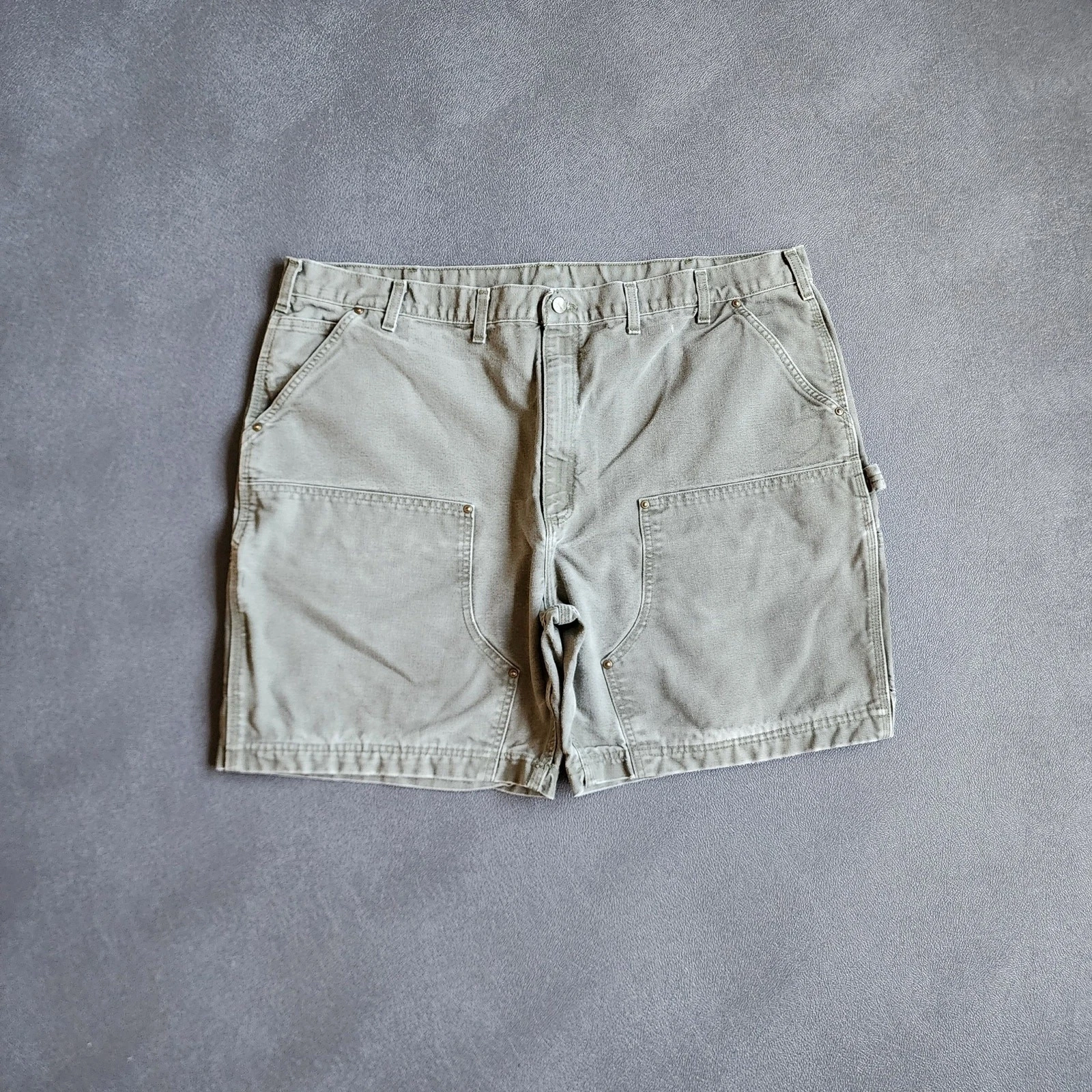 Vintage Carhartt Double Knee Carpenter Dungaree Green Shorts 44