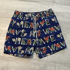 J Crew Swim Trunks Lined Floral Small Blue heatwave Shorts Hawaiian Beach wear