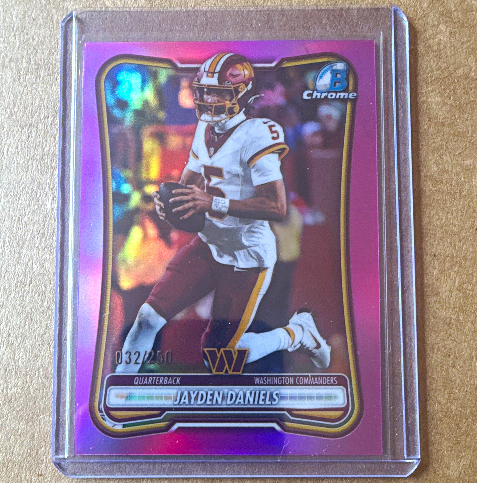 Topps 2024 Bowman Chrome University Jayden Daniels Commanders BV-99 Purple /250