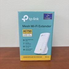 TP-Link WiFi Extender RE220 Dual Band 5GHz/2.4GHz Signal Booster Ethernet AC750
