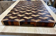 Large 3 Dimensional End Grain Cutting Board W...