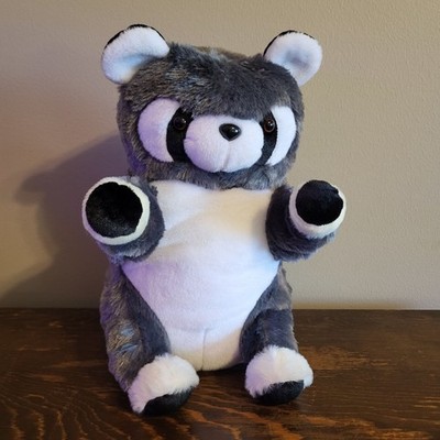 Cute & Cuddly Raccoon Plush Hand Puppet Toy For Kids Pretend Play Stuffed Animal