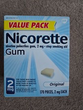 170 pcs Nicorette Nicotine Gum Stop Quit Smoking Aid 2 mg Original VALUE PACK