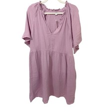 Old Navy Size XL Short Sleeve Gauze V-Neck Dress Light Purple