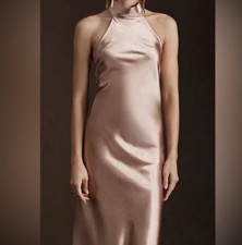 Sachin Babi Sadie Gown Dress Sz 12 Rosegold Rose Gold Maxi Halter