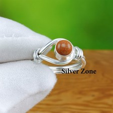 Sunstone Ring  925 Sterling Silver  Vintage Ring  Women's Ring  SZ 5-13