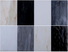Pocoukate Stained Glass Sheets 8 pcs Variety Large, Black White Series
