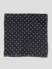 NEW ISAIA GRAY SILK POCKET SQUARE ONE SIZE I316