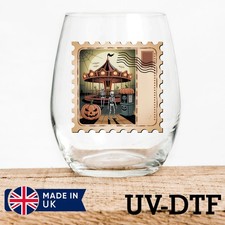 Spooky Carousel Night 8pcs UV DTF Stickers - Glass Laptop Tumbler Cup mc650