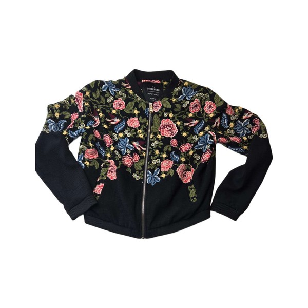Cotton On Floral Bomber Jacket Size 12 Excellent Condition #44809