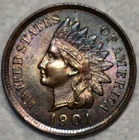 Uncirculated 1901 Indian Head Cent, Sharp specimen.