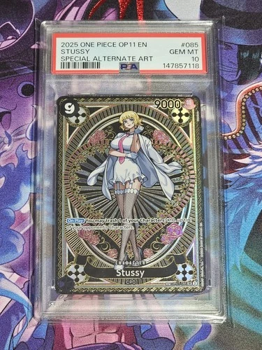 One Piece Stussy OP07-085 SP OP11 English PSA 10 SUPER RARE Divine Speed