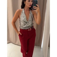 ZARA BLOGGER FAVORITE BELTED STRAIGHT LEG PANTS