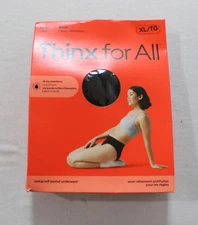 THINX Women's All-Day Absorbency Bikini Period Underwear AR8 Black Size XL