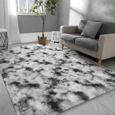 4x6 Large Area Rugs for Living Room, Super Soft Fluffy Modern Bedroom Rug, Bl...