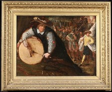 16th CENTURY RARE ITALIAN OLD MASTER OIL ON PANEL - MERCENARIES OF BETTONA