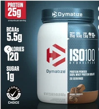 DYMATIZE ISO100® Hydrolyzed Protein Powder 100% Whey Protein Isolate 3 lb