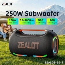 Altavoz Portátil Zealot ZE41 250W IPX6 con Luz RGB Control APP Potente Bajo