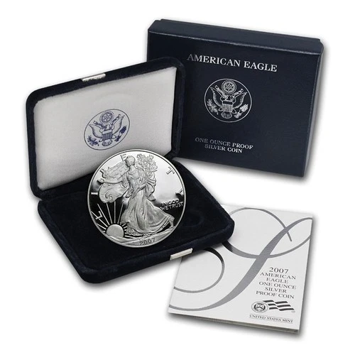 2007 W American Eagle One Ounce Silver Proof Coin w/ Original Box & COA