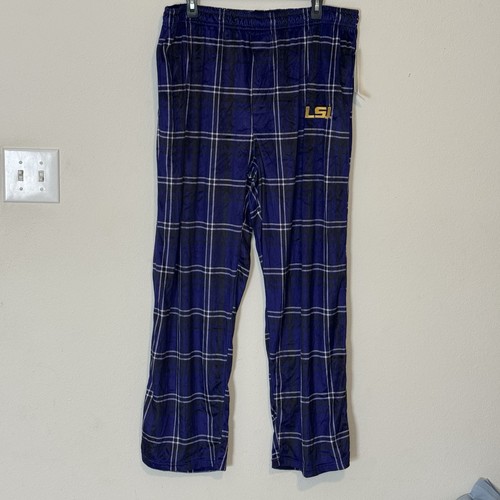 NWT LSU Pajama Pants Men’s XL Plaid Purple College Football Tigers Louisiana NEW - Picture 10 of 12
