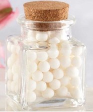 Mini Treat Square Glass Party Wedding Favor Gift Jars with Cork Lids Set of 12 
