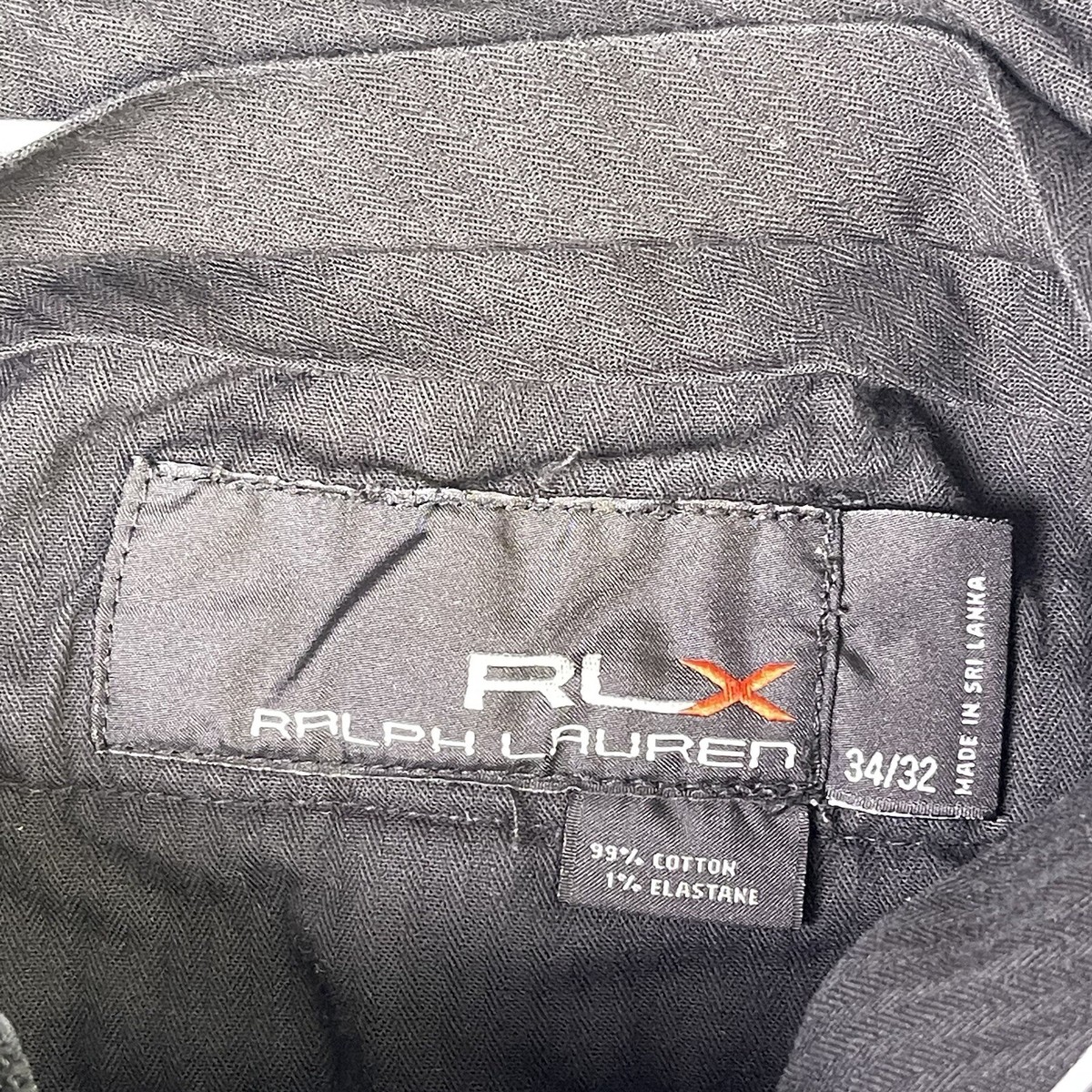 RLX Ralph Lauren Pants Size 34x 31 Performance Golf Black