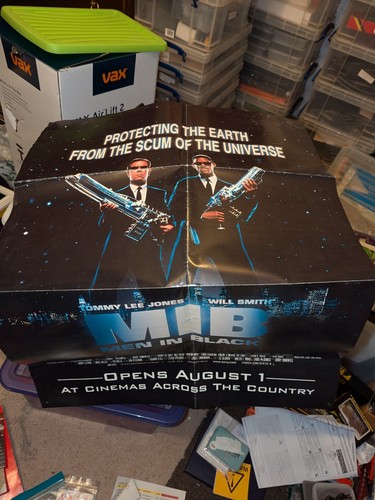 retro Double sided poster Batman and Robin and Men in Black Will Smith MIB - Picture 1 of 10