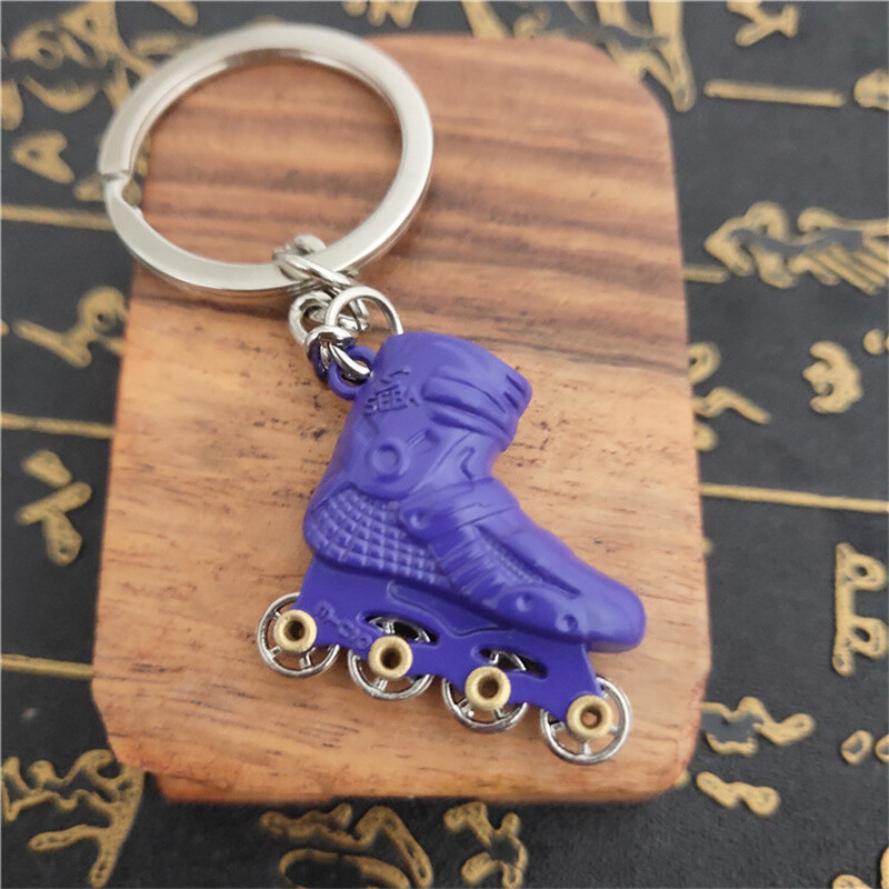 3D ROLLER SKATES KEYRING SPORT METAL KEYCHAIN BAG PENDENT GIFT PRESENT