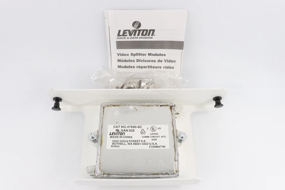 LEVITON 47690-8C 1 X 8 PASSIVE VIDEO SPLITTER 1GHZ WHITE FINISH, 8-WAY SPLITTER - Image 2 of 3