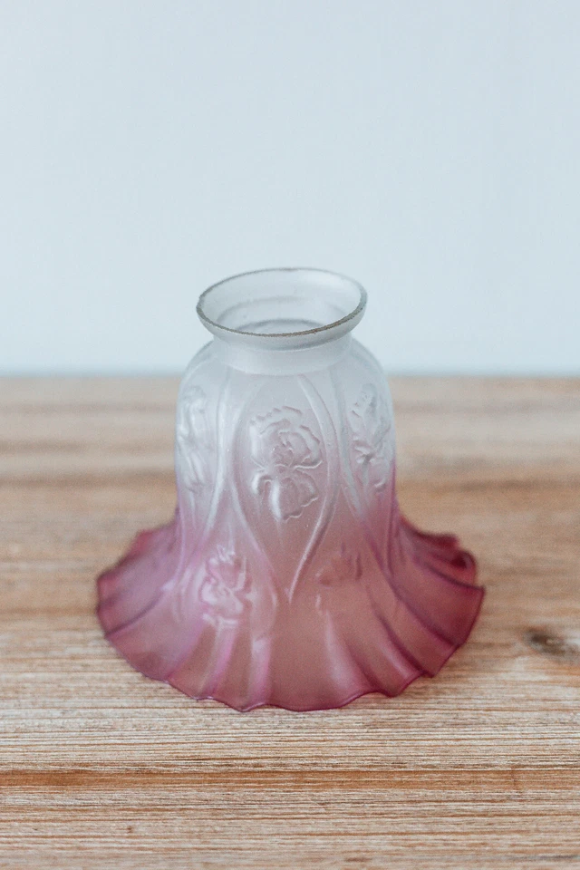 Abat-Jour Tulipe en Verre de Rechange pour Lampe Bord Rose - Photo 2/4