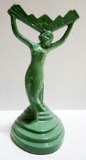 Frankart style 20's nude nymph Art Deco greenie lamp 9" base made in the USA