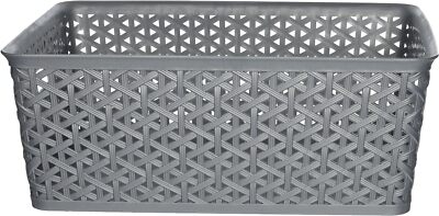 Whitmor Resin Form Tote, Medium, Silver 