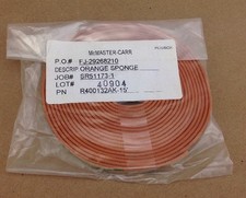 15' High-Temp Silicone Foam Strip w/ Adhesive 1/4" W x 3/32" Thick Orange Sponge