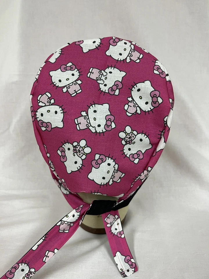 Linda gorra exfoliante quirúrgica forrada gatito/gato rosa para hombres/mujeres 100 % algodón Foto 3 de 3