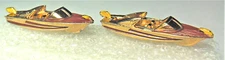 🚤 VTG. Chris craft inspired sport speed boat advertising cufflinks by SWANK
