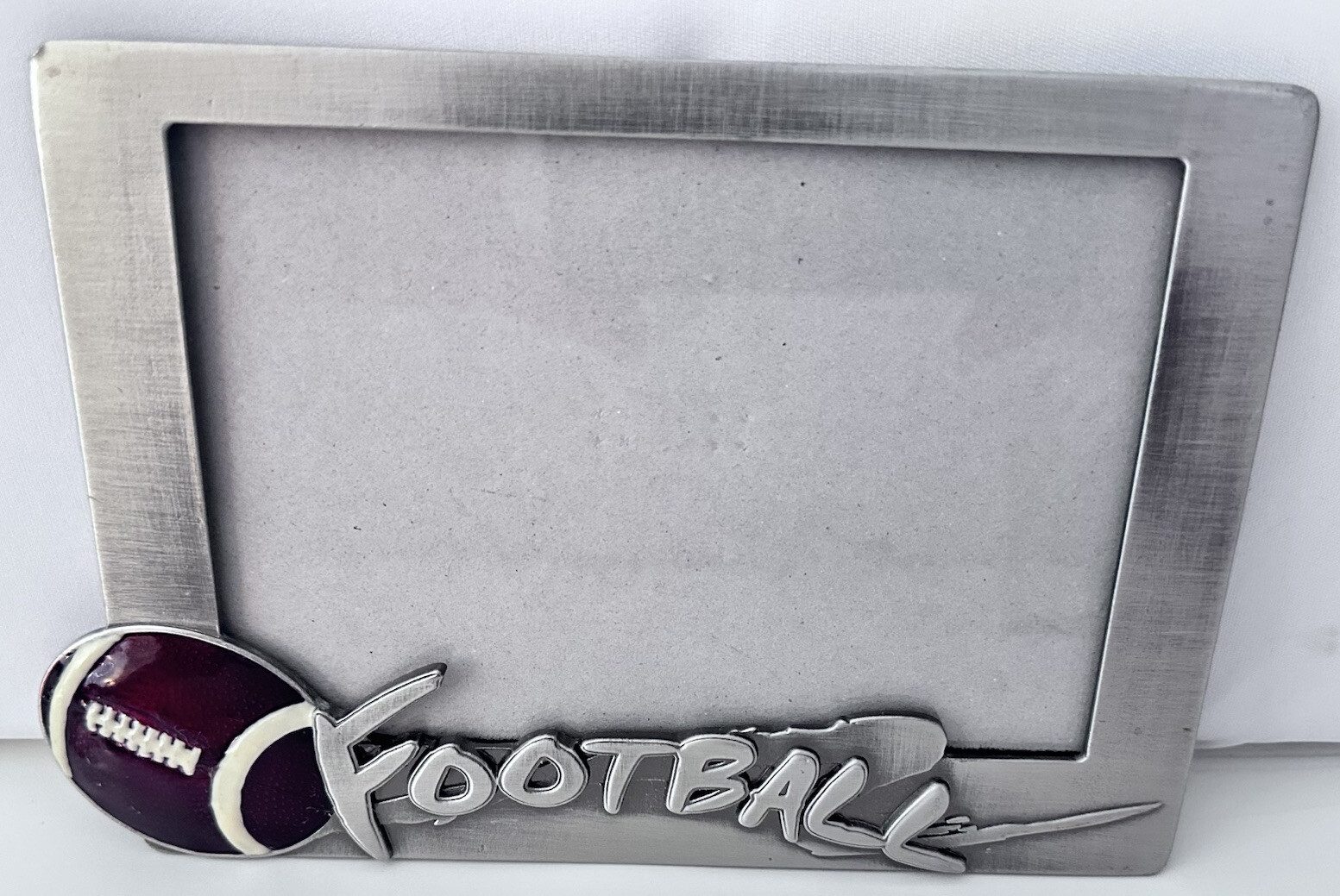 Football Picture Frame 5x7 Football Themed Polished Nickel Finish Picture Frame