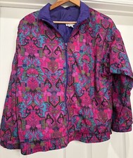 Vtg 90s Track suit windbreaker jacket colorful Lavon Sz. Medium