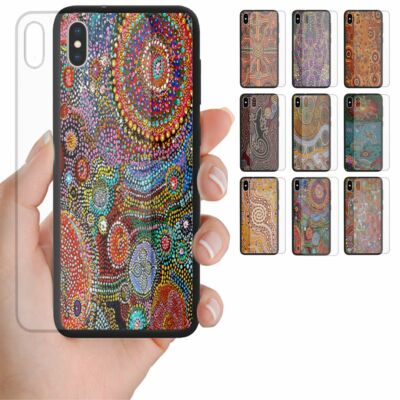 For Huawei Series Aboriginal Art Theme Tempered Glass Mobile Phone Case Cover #2