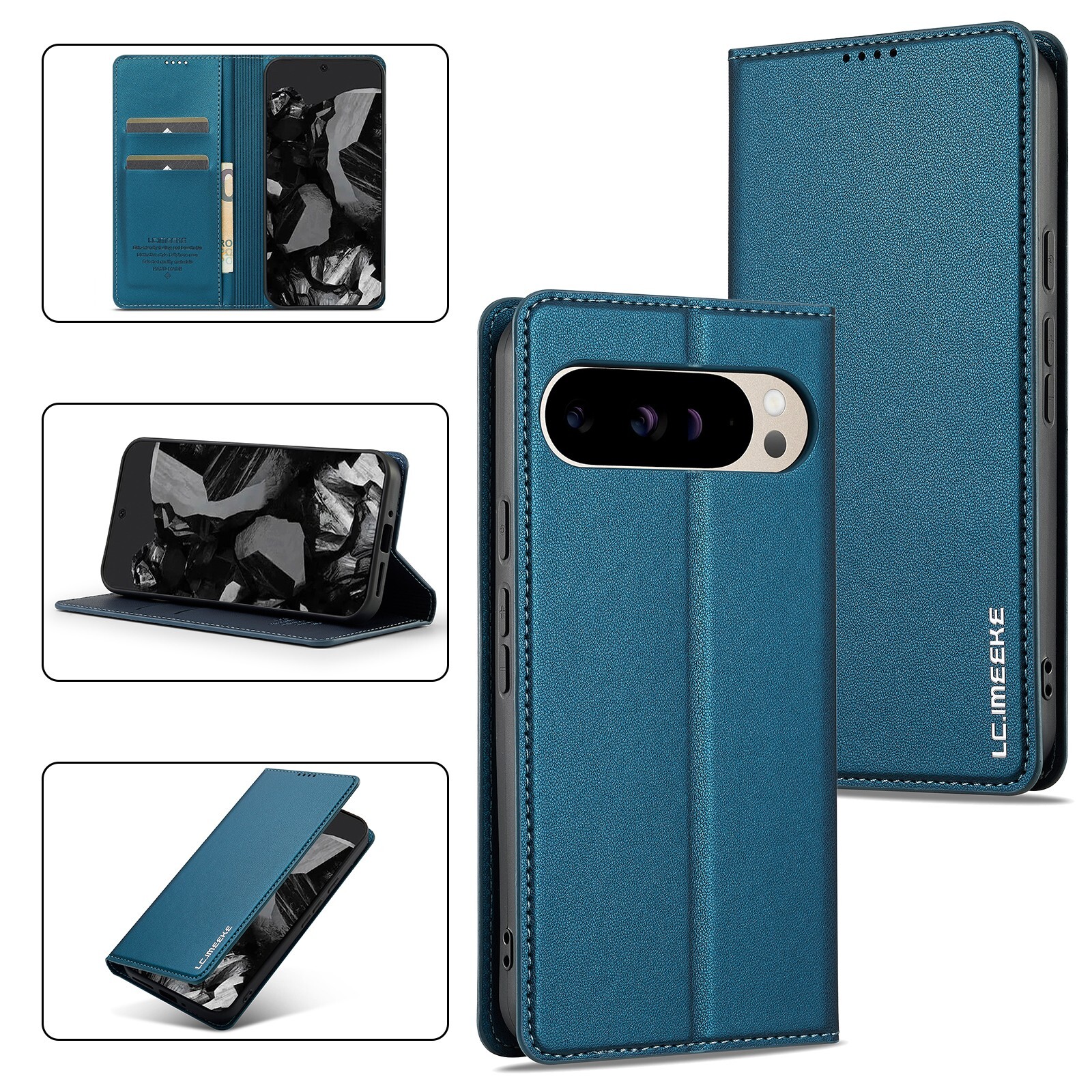 For Google Pixel 9 Pro XL 9 8Pro 8A 7 7A Magnetic Flip Leather Wallet phone Case