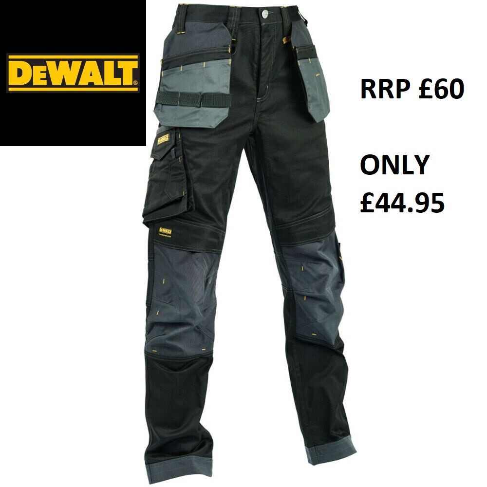 Dewalt Workwear Harrison Slim Fit Stretch Black/Grey Work Trousers