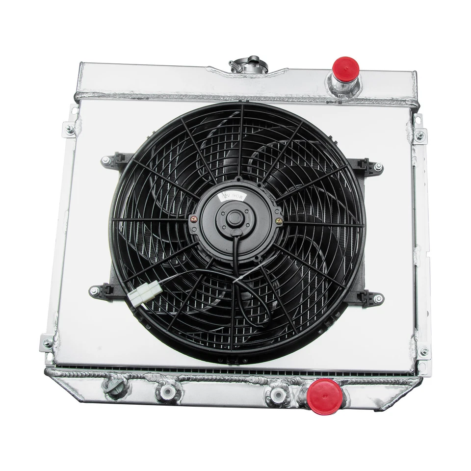 4 Row Aluminum Radiator Shroud Fan Fit 1967-1970 Ford Mustang Falcon V8   - Image 3 of 4