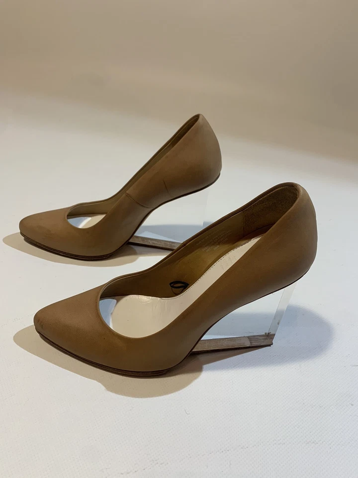 Maison Martin Margiela H&M Mujer Tacones Cuero Transparente Cuña US 7 EU 38 Foto 4 de 4