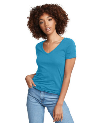#ad Next Level Apparel N1540 Women#x27;s Short Sleeve Ideal Lightweight V Neck T Shirt $12.63