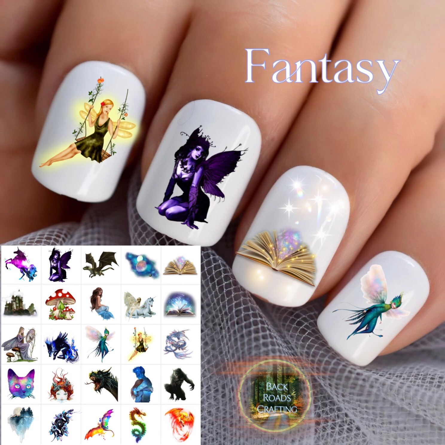 Fantasy Waterslide Nail Decals Set Of 50 Instructions & Bonus